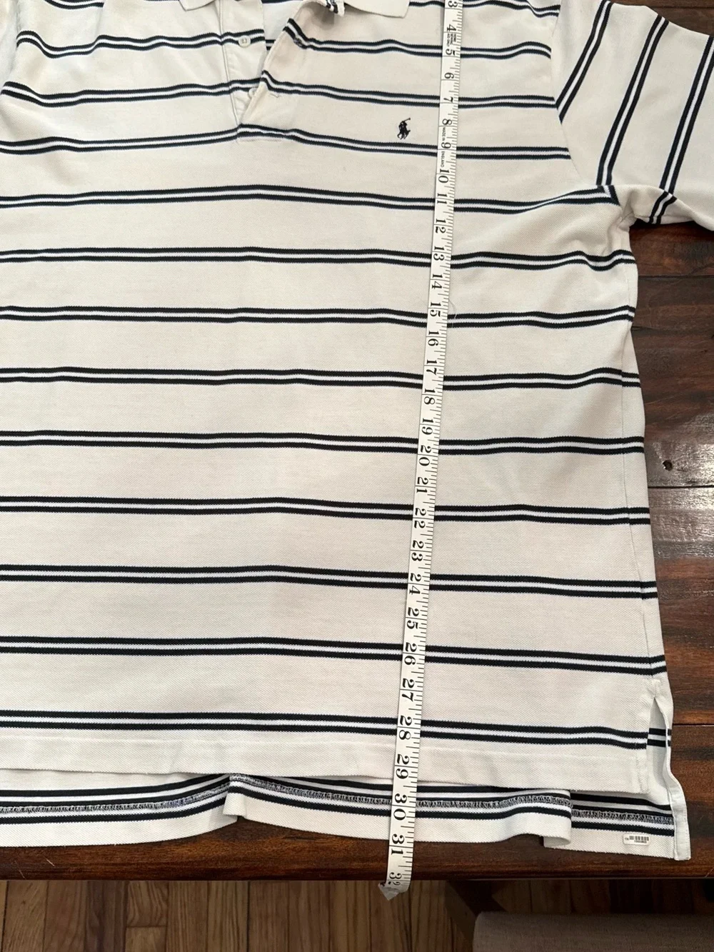 Ralph Lauren White Polo with Black Stripes